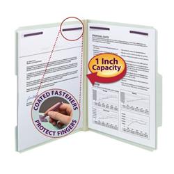 14982 Pressboard Fastener File Folder With Safe Shield - Gray, Green