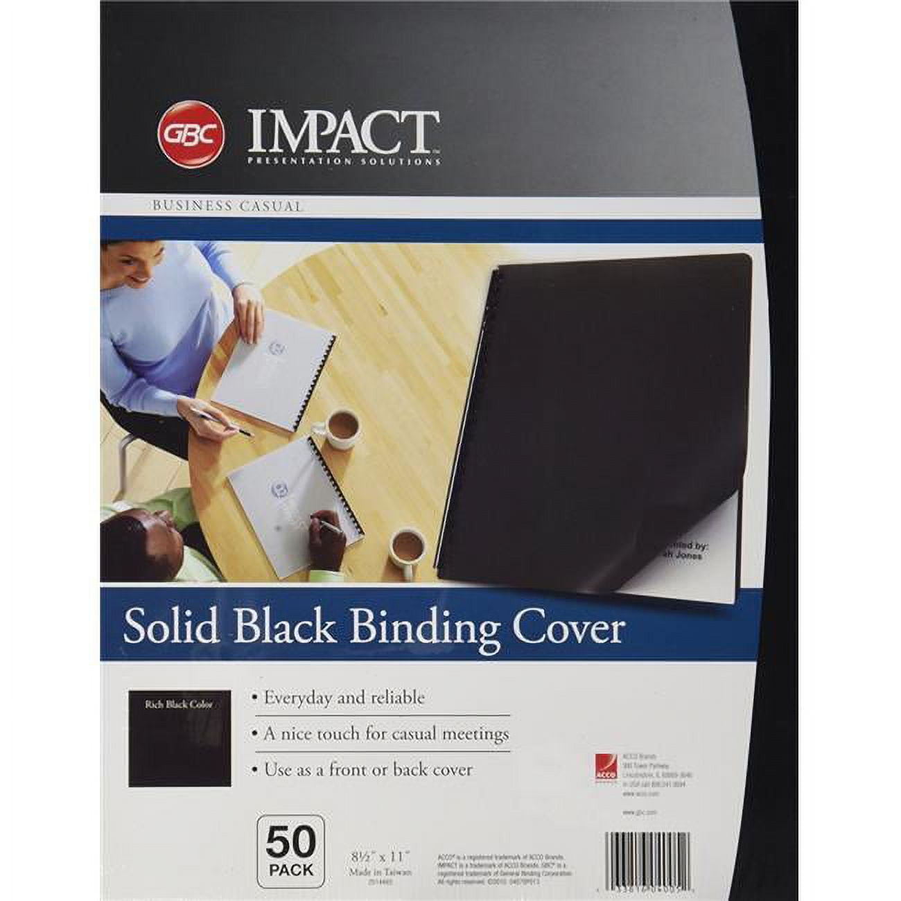 Picture of Acco Brands 2514493 Gbc Solids Standard Presentation Covers - Black