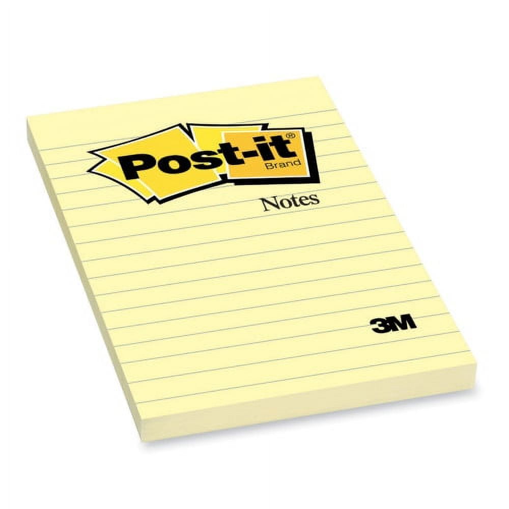 Office Products  Canary Yellow Sticky note Notes With Lined, 4 x 6 in.