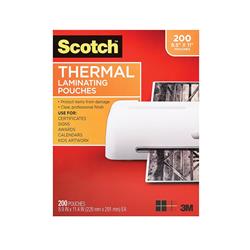 Picture of 3M - Craft Supplies TP3854-200 Scotch Thermal Laminating Pouches&#44; Clear