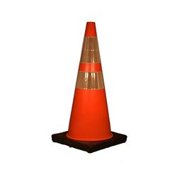 Vinyl Traffic Cone - Red & Orange - 28 in. - Durable & Reflective