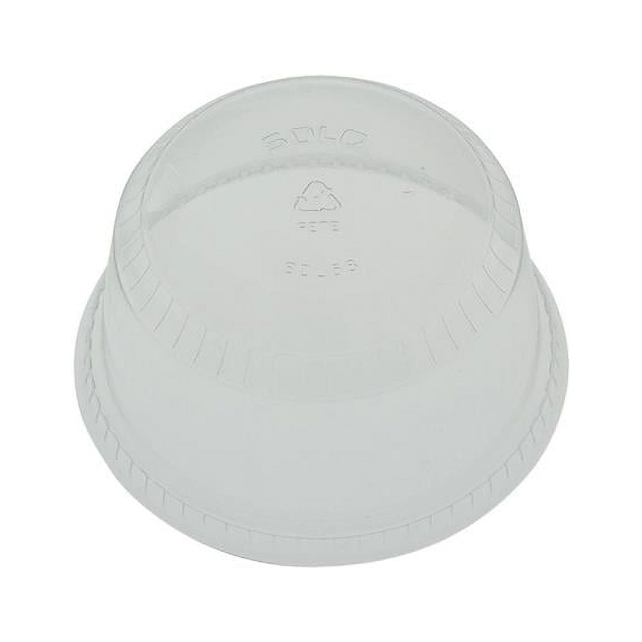 Picture of Solo SDL58-0090 Pete Round Dome Lid For Plastic Sundae Cup And Soloserve Pete Plastic Container, Clear - 3.9 Dia. x 2 H in.