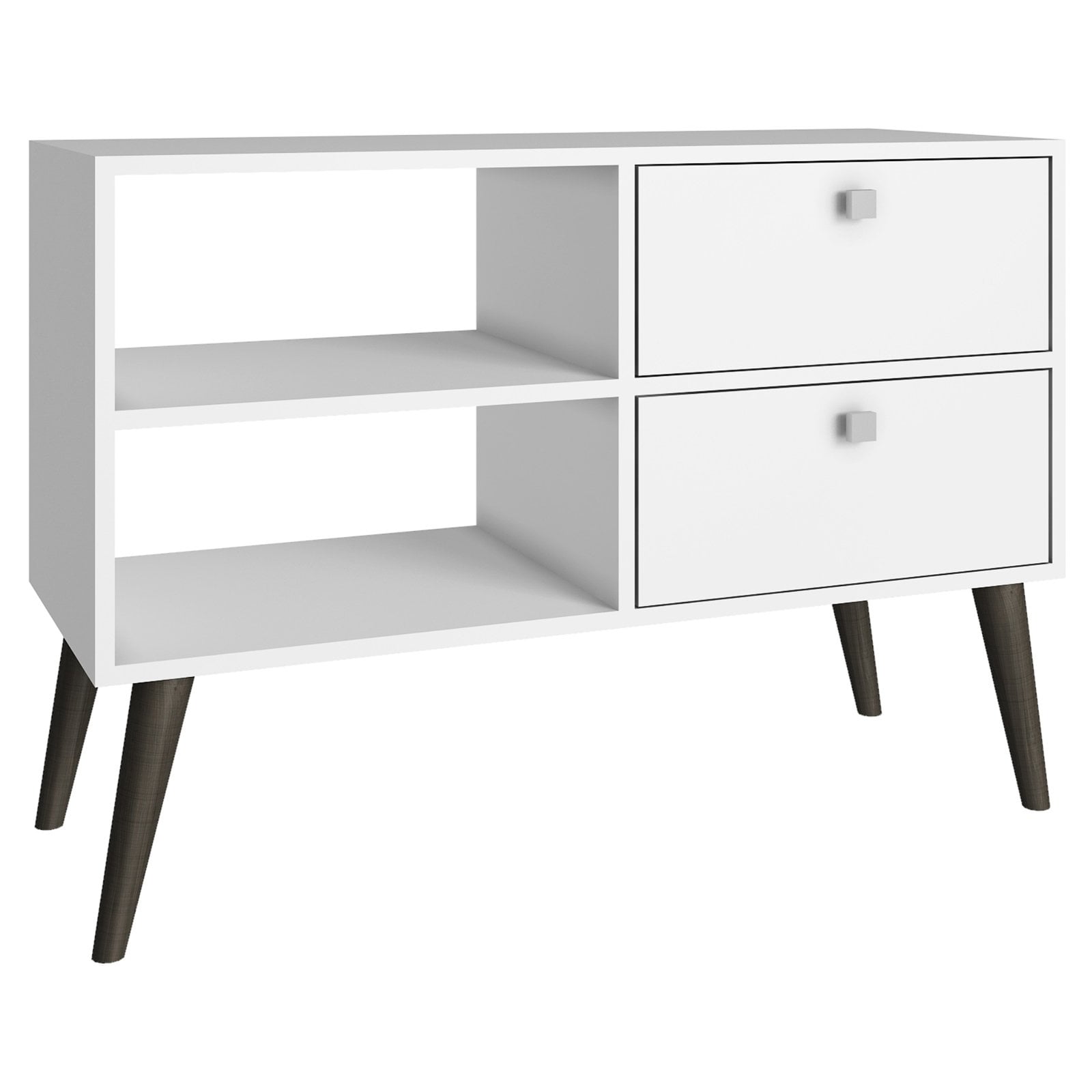 Accentuations by Practical Dalarna TV Stand with 2 Open Shelves & 2-Drawers in White