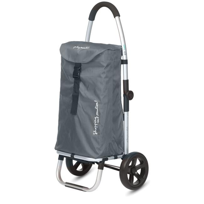24916DCH-223 Go Two Compact Shopping Cart, Grey -  Playmarket