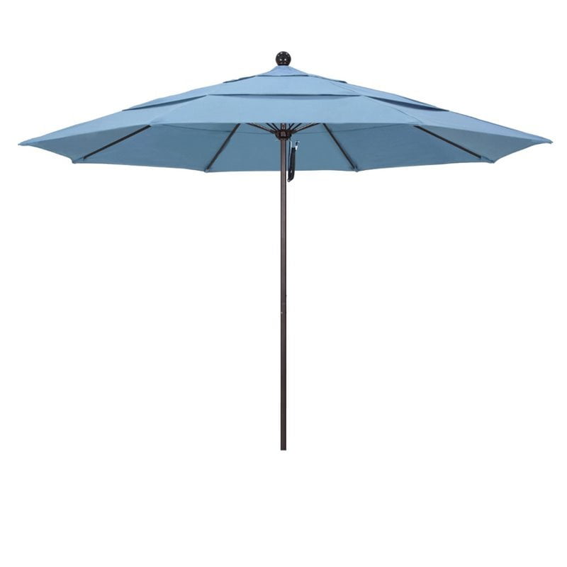 Picture of California Umbrella ALTO118117-5410-DWV 11 ft. Round Aluminum & Fiberglass Sunbrella Air Blue Umbrella