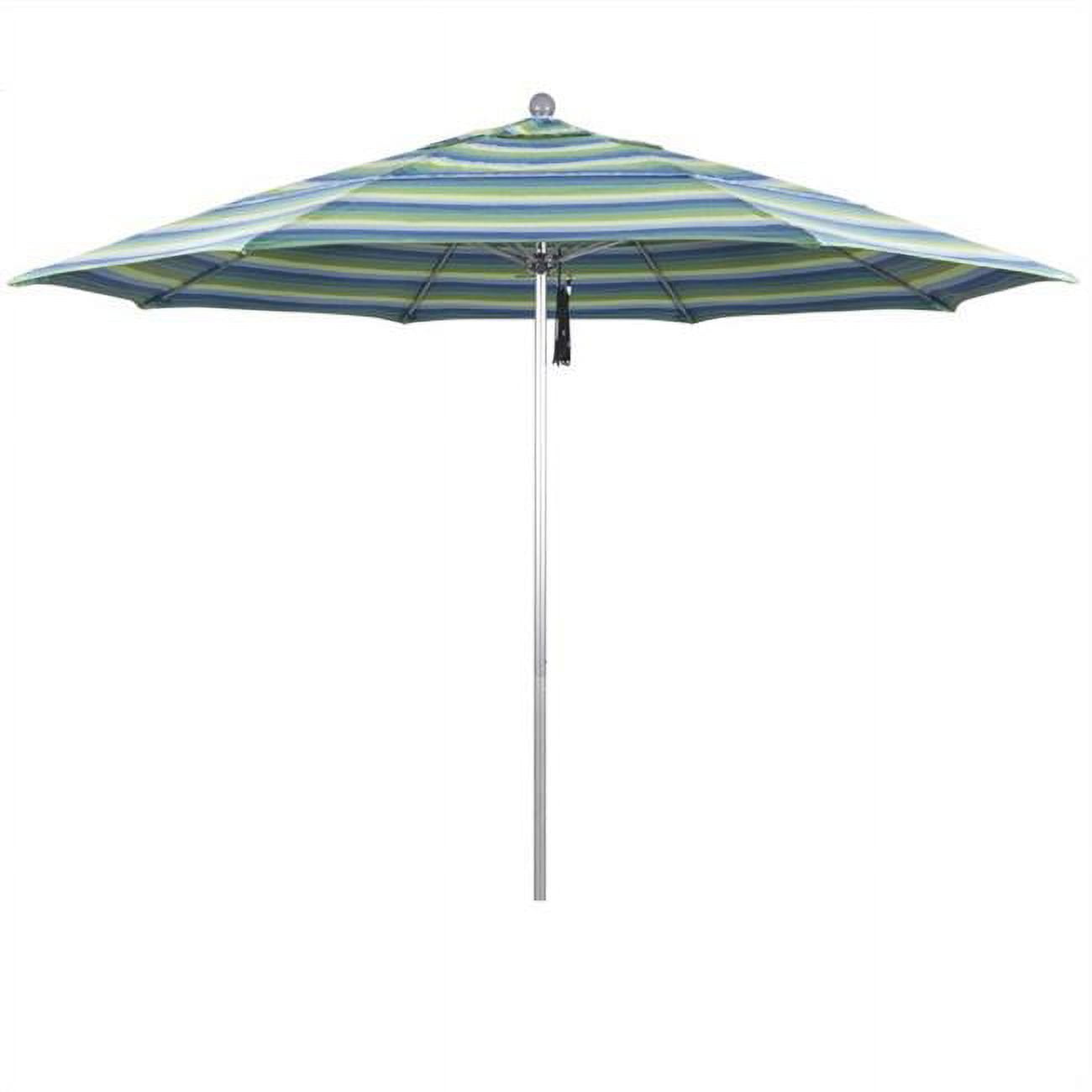 Picture of California Umbrella ALTO118002-5608-DWV Venture Silver Market Umbrella&#44; Seville Seaside - 11 ft. x 8 Ribs