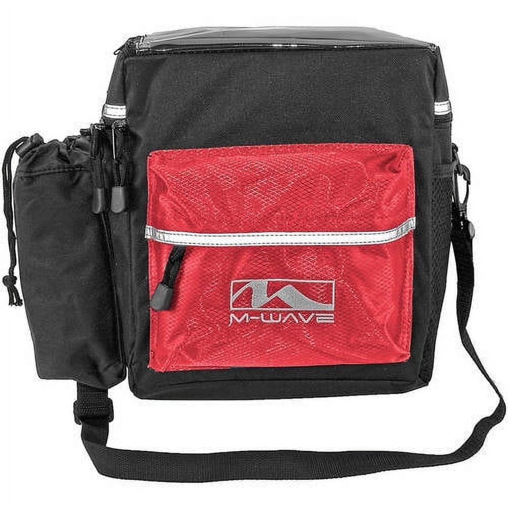 Picture of M-Wave 122813 Utrecht Handlebar Bicycle Bag&#44; Black & Red