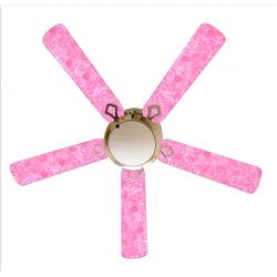 52 in. Pink Sparkle Princess Ceiling Fan - Pink & White - 5 Blades - Energy Efficient Motor