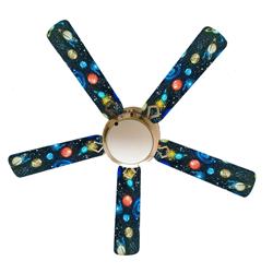 52in. Spaced Out Outer Space Ceiling Fan - White - 5-Blade - LED Lamp Included
