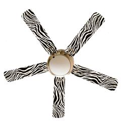 F52-0001131 52 in. Zebra Black & White 5-Blades Ceiling Fan with Lamp