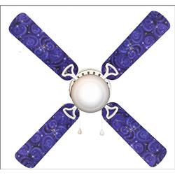 Picture of 888 Cool Fans F42-0001108 42 in. Starry Night Stars Sky 4-Blades Ceiling Fan with Schoolhouse Lamp