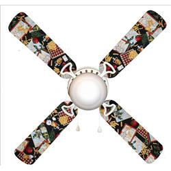 Picture of 888 Cool Fans F42-0001052 42 in. Italian Feast Family Dinner Kitchen 4-Blades Ceiling Fan with Schoolhouse Lamp