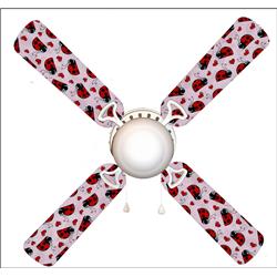 Picture of 888 Cool Fans F42-0001057 42 in. Ladybugs 4-Blades Ceiling Fan with Schoolhouse Lamp
