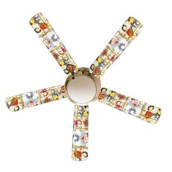 Picture of 888 Cool Fans F52-0001024 52 in. Cowboy Kids Rodeo 5-Blades White Ceiling Fan with Lamp