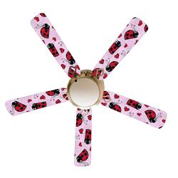 F52-0001057 52 in. Ladybugs 5-Blades White Ceiling Fan with Lamp