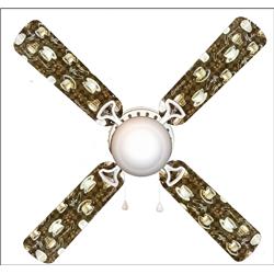Picture of 888 Cool Fans F42-0001020 42 in. Coffee Talk 4-Blades Ceiling Fan with Schoolhouse Lamp