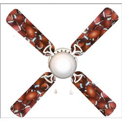 Picture of 888 Cool Fans F42-0001039 42 in. Football Toss 4-Blades Ceiling Fan with Schoolhouse Lamp