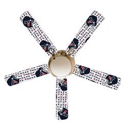 F52-0001050 52 in. Houston Texans 5-Blades White Ceiling Fan with Lamp