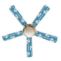 F52-0001066 52 in. Miami Dolphins 5-Blades White Ceiling Fan with Lamp