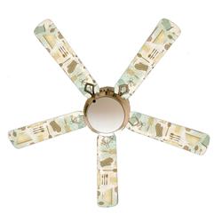 F52-0001096 52 in. Retro Cooking Kitchen 5-Blades White Ceiling Fan with Lamp