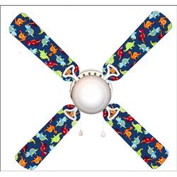 Picture of 888 Cool Fans F42-0001032 42 in. Dinosaur Delight 4-Blades Ceiling Fan with Schoolhouse Lamp