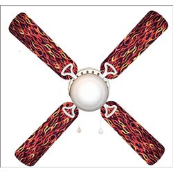 Picture of 888 Cool Fans F42-0001049 42 in. Hot Rod Flames 4-Blades Ceiling Fan with Schoolhouse Lamp