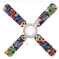Picture of 888 Cool Fans F42-0001064 42 in. Marvel Avengers Super Heroes 4-Blades Ceiling Fan with Schoolhouse Lamp