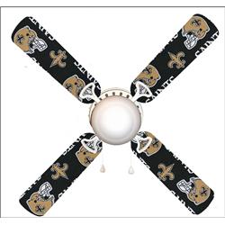 Picture of 888 Cool Fans F42-0001077 42 in. New Orleans Saints 4-Blades Ceiling Fan with Schoolhouse Lamp