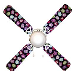 Picture of 888 Cool Fans F42-0001084 42 in. Owl Fest 4-Blades Ceiling Fan with Schoolhouse Lamp