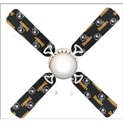 Picture of 888 Cool Fans F42-0001089 42 in. Pittsburgh Steelers 4-Blades Ceiling Fan with Schoolhouse Lamp
