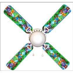 Picture of 888 Cool Fans F42-0001091 42 in. Pooh at the Park 4-Blades Ceiling Fan with Schoolhouse Lamp