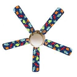 Picture of 888 Cool Fans F52-0001032 52 in. Dinosaur Delight 5-Blades White Ceiling Fan with Lamp