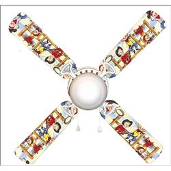 Picture of 888 Cool Fans F42-0001024 42 in. Cowboy Kids Rodeo 4-Blades Ceiling Fan with Schoolhouse Lamp