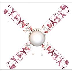 Picture of 888 Cool Fans F42-0001045 42 in. Glitter of Paris 4-Blades Ceiling Fan with Schoolhouse Lamp