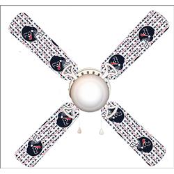Picture of 888 Cool Fans F42-0001050 42 in. Houston Texans 4-Blades Ceiling Fan with Schoolhouse Lamp