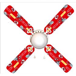 Picture of 888 Cool Fans F42-0001056 42 in. Kansas City Chiefs 4-Blades Ceiling Fan with Schoolhouse Lamp