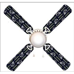 Picture of 888 Cool Fans F42-0001103 42 in. Seattle Seahawks 4-Blades Ceiling Fan with Schoolhouse Lamp