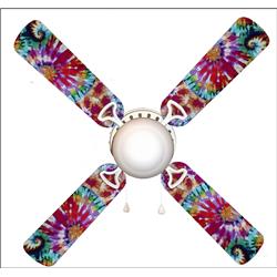 Picture of 888 Cool Fans F42-0001117 42 in. Tie Dye Splash 4-Blades Ceiling Fan with Schoolhouse Lamp