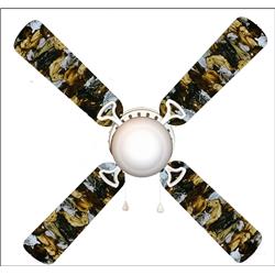 Picture of 888 Cool Fans F42-0001129 42 in. Wild Horses Horse 4-Blades Ceiling Fan with Schoolhouse Lamp
