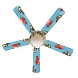 Picture of 888 Cool Fans F52-0001012 52 in. Cars Mater & Lightning Blue 5-Blades White Ceiling Fan with Lamp