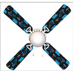 Picture of 888 Cool Fans F42-0001011 42 in. Carolina Panthers 4-Blades Ceiling Fan with Schoolhouse Lamp