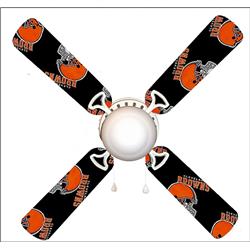Picture of 888 Cool Fans F42-0001019 42 in. Cleveland Browns 4-Blades Ceiling Fan with Schoolhouse Lamp