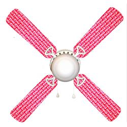 Picture of 888 Cool Fans F42-0001022 42 in. Coke Coca Cola White on Red 4-Blades Ceiling Fan with Schoolhouse Lamp