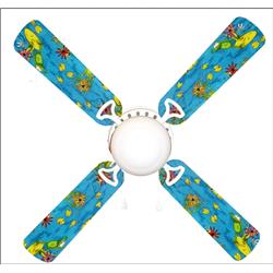 Picture of 888 Cool Fans F42-0001041 42 in. Frog Pond Fun 4-Blades Ceiling Fan with Schoolhouse Lamp