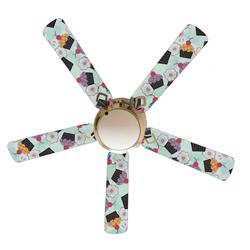 Picture of 888 Cool Fans F52-0001044 52 in. Girly Cupcakes on White 5-Blades Ceiling Fan with Lamp