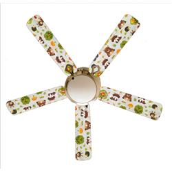 Picture of 888 Cool Fans F52-0001040 52 in. Forest Friends 5-Blades White Ceiling Fan with Lamp
