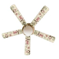 Picture of 888 Cool Fans F52-0001045 52 in. Glitter of Paris 5-Blades White Ceiling Fan with Lamp