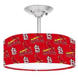Picture of 888 Cool Fans DR-0001090 Cardinals MLB Baseball 2-Light Brushed Nickel Drum LED Lamp Fixture