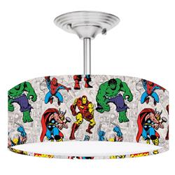 Picture of 888 Cool Fans DR-0001102 Avengers Marvel Super Hero 2-Light Brushed Nickel Drum Style LED Lamp Fixture