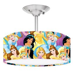 Picture of 888 Cool Fans DR-0001130 Disney Princess Packed 2 Light Brushed Nickel Drum Style LED Lamp Fixture